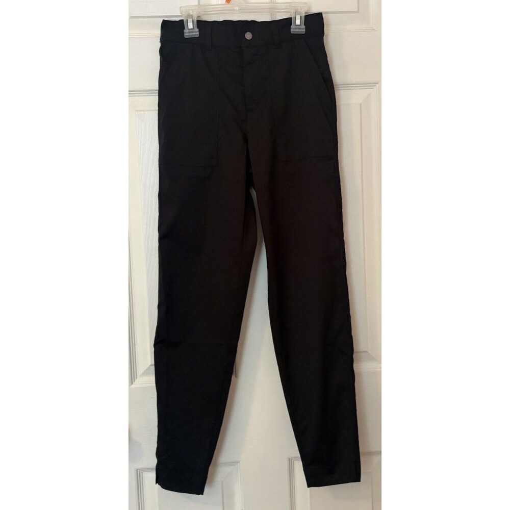 Kyodan Women's Black Ankle Activewear Pants XS Pinstripe Elastic Waist Hiking